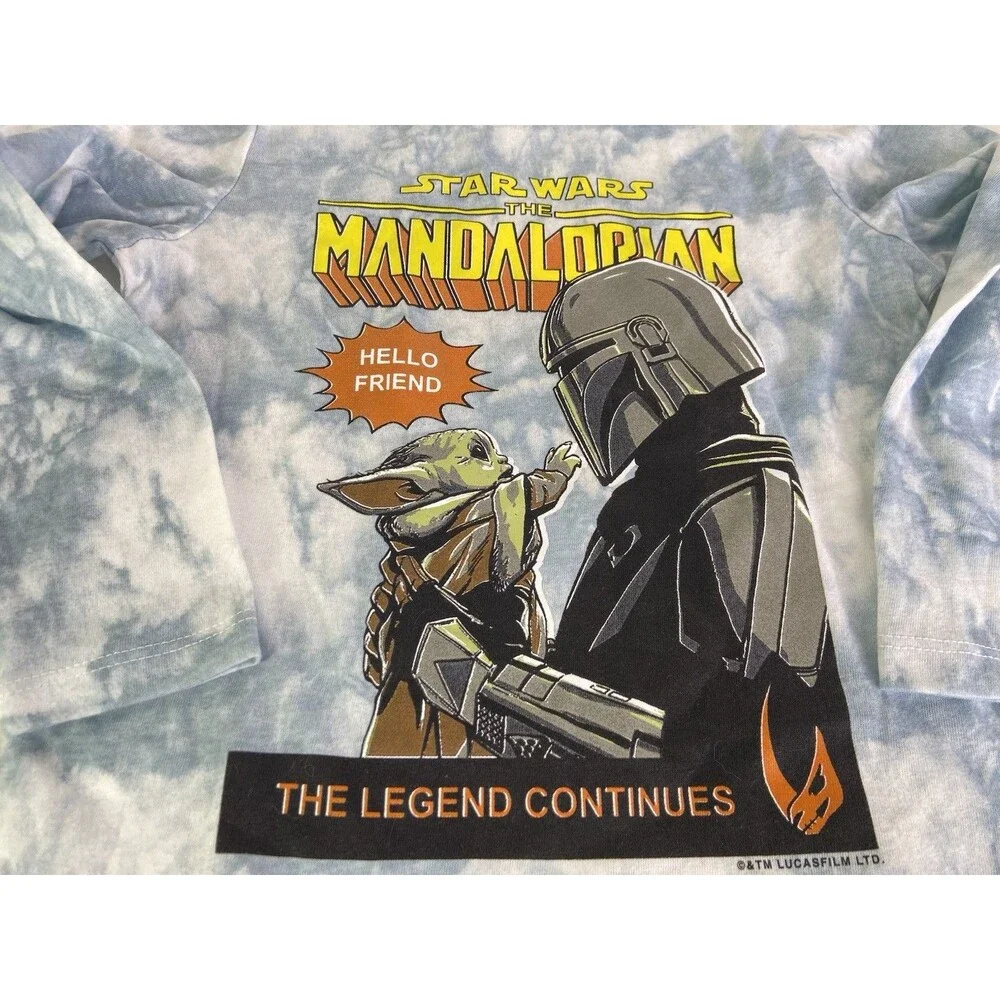 Star Wars The Mandalorian Grogu Yoda Long Sleeve Tee T-Shirt Top Toddler Boys 4T